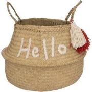 Opbergmand Hello - Beige – Riet – Ø35 x H40cm