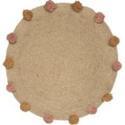 Tapijt Jute Pompom - Bruin - Ø80 cm