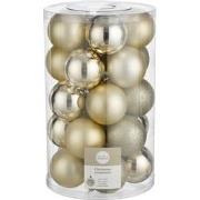 House of Seasons Plastic Kerstballen Set - 25 Stuks - Ø8 cm - Champagn...