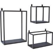 Set van 3 wandboxes vintage black