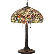 LumiLamp Tiffany Tafellamp  Ø 46x72 cm Groen Glas Tiffany Bureaulamp