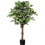 Kopu® Kunstplant Ficus 120 cm in pot - 630 bladeren met Natuurstam