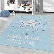 Tapijtenloods Play Vloerkleed Kinderkamer Little Star Laagpolig Blauw-...