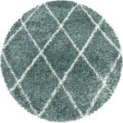 Tapijtenloods Harmony Soft Shaggy Rond Hoogpolig Vloerkleed Blauw / Tu...