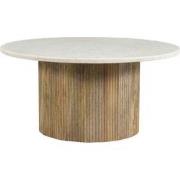 Brix - Salontafel Rond Nova - Mangohout Marmer - 70x70x36 - Wit