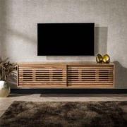 Hoyz Collection - TV-meubel 150cm Zwevend 2 Deuren Slide - Massief Aca...