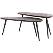 Light & Living - Salontafel VIEJO - 84x39x39cm - Bruin - Set van 2