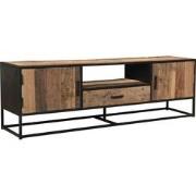 Livingfurn - TV Meubel Dakota 180 cm - Riverwood / Gecoat Staal