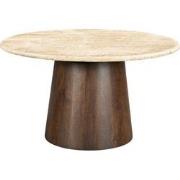 Livingfurn - Eetkamertafel Valentino Round 130cm - Mangohout / Travert...