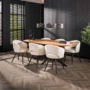 Hoyz Collection - Eetkamertafel Arhus Solid 180cm - Acaciahout - 6 per...