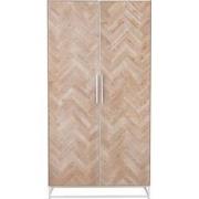 J-line - Kast Hoog 2 Deuren Zigzag Hout/metaal Naturel/wit - 95x42x186...