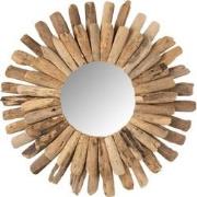 J-line - Spiegel Rond Drijfhout Naturel Large - 70x70x5cm