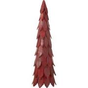 J-line - Kerstboom Stukken Hout Rood Large - 37x37x120cm