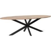 Livingfurn - Ovale Eetkamertafel - Acasia Hout - 210 cm - Bruin