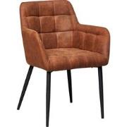 Livingfurn - Eetkamerstoel Bronco Cognac - Stof - 64x62x85