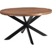 Livingfurn - Eetkamertafel Rocky Round Spider 130cm - Mangohout / Geco...