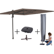 MEGA COMBI DEAL! Madison Parasol Saint-Tropez taupe + voet + hoes