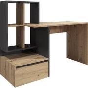 Meubella Bureau Pierre 2 - Eiken - Antraciet - 145 cm