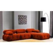 Modulaire bank 3-zits met hocker Bubble oranje rood