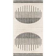 Modern Scandinavisch Tapijt ENSO - Wit/Zwart - 80x150 cm