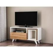 TV Meubel Set Novella Wit Walnoot Melamine 90x51x29,5 cm