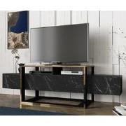 TV Meubel Bianco Zwart Goud Melamine 160x49,8x46,1 cm