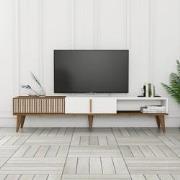 TV Meubel Milan Alt Walnoot Wit Melamine 180x40x35 cm