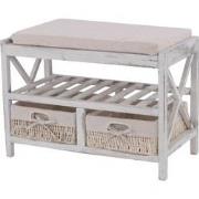 Cosmo Casa  Schoenenrek - Zitbank Schoenenplank - Shabby - Look Vintag...