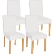 Cosmo Casa  4-Delige set eetkamerstoelen Littau - Kunstleer - Mat wit ...