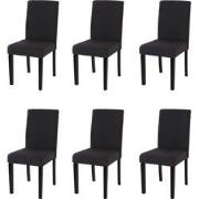 Cosmo Casa  Set van 6 eetkamerstoelen - Keukenstoelen Littau - Textiel...