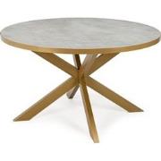 Stalux Ronde eettafel 'Daan' 120cm, kleur goud / beton