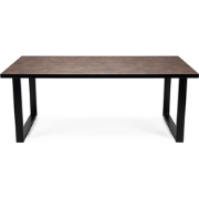 Stalux Eettafel 'Joop' 200 x 100cm, kleur zwart / lederlook bruin