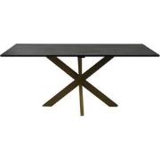 HSM Collection-Rechthoekige Eettafel Marmer-180x90x77-Zwart/Goud-Marme...