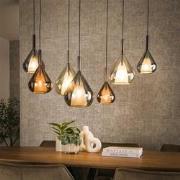 Hoyz Collection - Hanglamp 4+3 Wings Mix Glass - Zwart