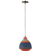 J-line - Hangende Lamp Strepen+zigzag Onderkant Zeegras Mix - 25x25x27...