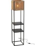 J-line - Lamp Vierkant Ijzer/jute Naturel/zwart - 32x31.5x133.5cm