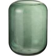 J-line - Vaas Rond Hoog Groen Glas Medium - 22.5x22.5x29.5cm