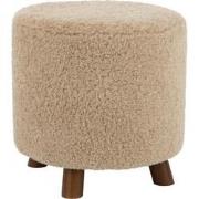 J-line - Poef Schaap Poot Polyester Beige - 42.5x42.5x41.5cm