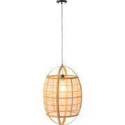 J-line - Hanglamp Ion Linnen/bamboe Naturel Small - 37x37x56cm