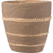 J-line - Bloempot Gevlochten Terracotta Bruin Extra Large - 23.5x23.5x...