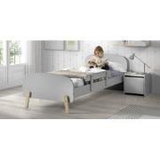 LUCEVI - Kiddy bed + Nachtkastje + Uitvalbeveiliging - Cool Grey - 90x...