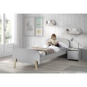 LUCEVI - Kiddy bed + Nachtkastje + Hangplankjes - Cool Grey - 90x200 c...