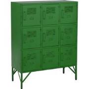 J-line - Kast 9 Deuren Metaal Groen - 86x42x113cm