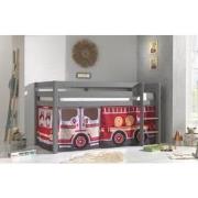 LUCEVI - Pino Halfhoogslaper H115CM + Ladder + Fire Truck Gordijntjes ...