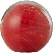 J-line - Presse-papier Twister Rond Glas Rood Medium - 13x13x13.5cm