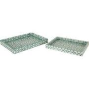 J-line - Set Van 2 Plateau Parel Azur - 45.5x35x5cm