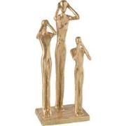 J-line - Figuren Zien/horen/zwijgen Resine Goud - 18.5x14.5x42cm