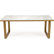 Stalux Eettafel 'Joop' 240 x 100cm, kleur goud / wit marmer