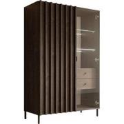 Meubella Dressoir Paz - Donker eiken - 92 cm - Met glas