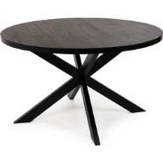 Stalux Ronde eettafel 'Daan' 135cm, kleur zwart / zwart eiken